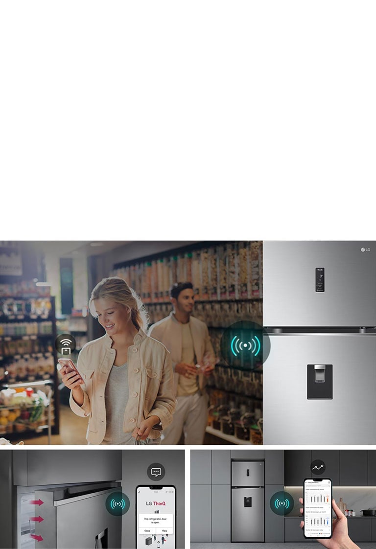 Điều khiển từ xa thông qua kết nối WiFi, cảnh báo thông minh qua ứng dụng trên điện thoại thông minh khi cửa tủ lạnh mở.