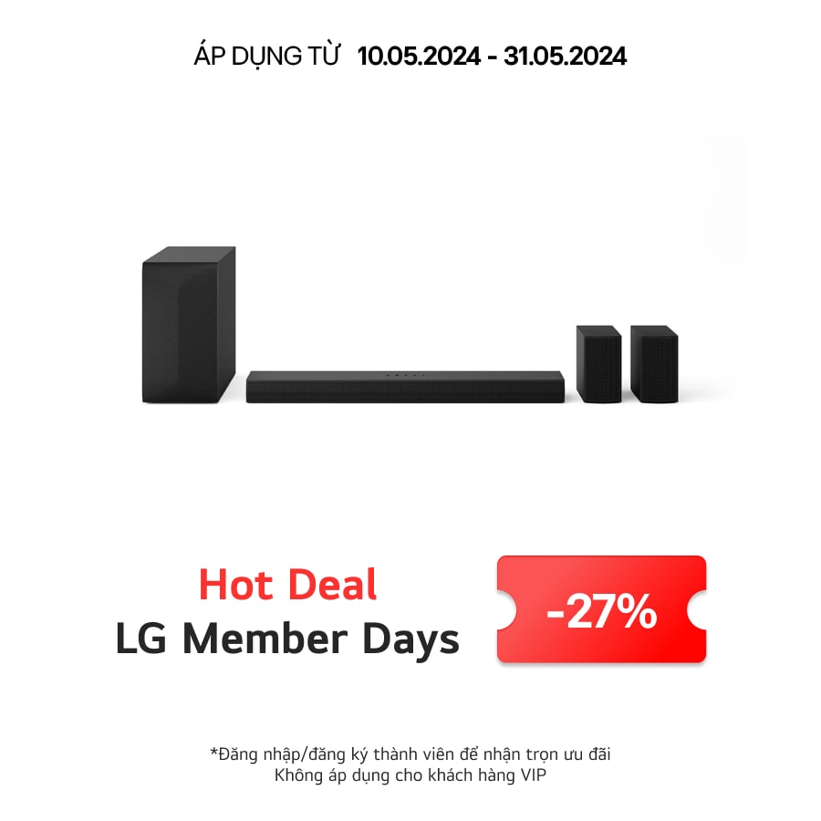 LG Loa Soundbar LG Home Theater 5.1 kênh với Loa sau âm thanh vòm S60TR, S60TR