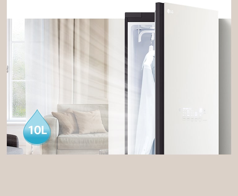 Tủ Styler có cửa mở cho thấy hơi ẩm đang đi vào.