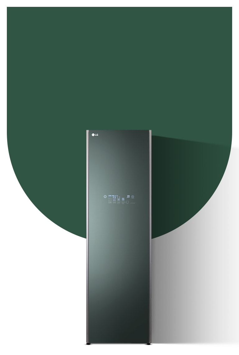 Hình ảnh tủ chăm sóc quần áo LG Styler Objet Collection màu be sương mờ.