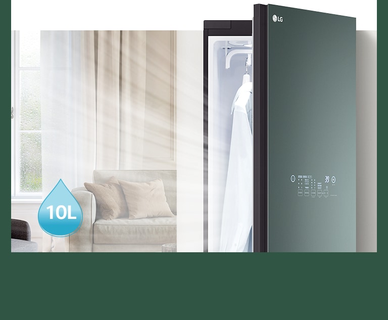 Tủ Styler có cửa mở cho thấy hơi ẩm đang đi vào.