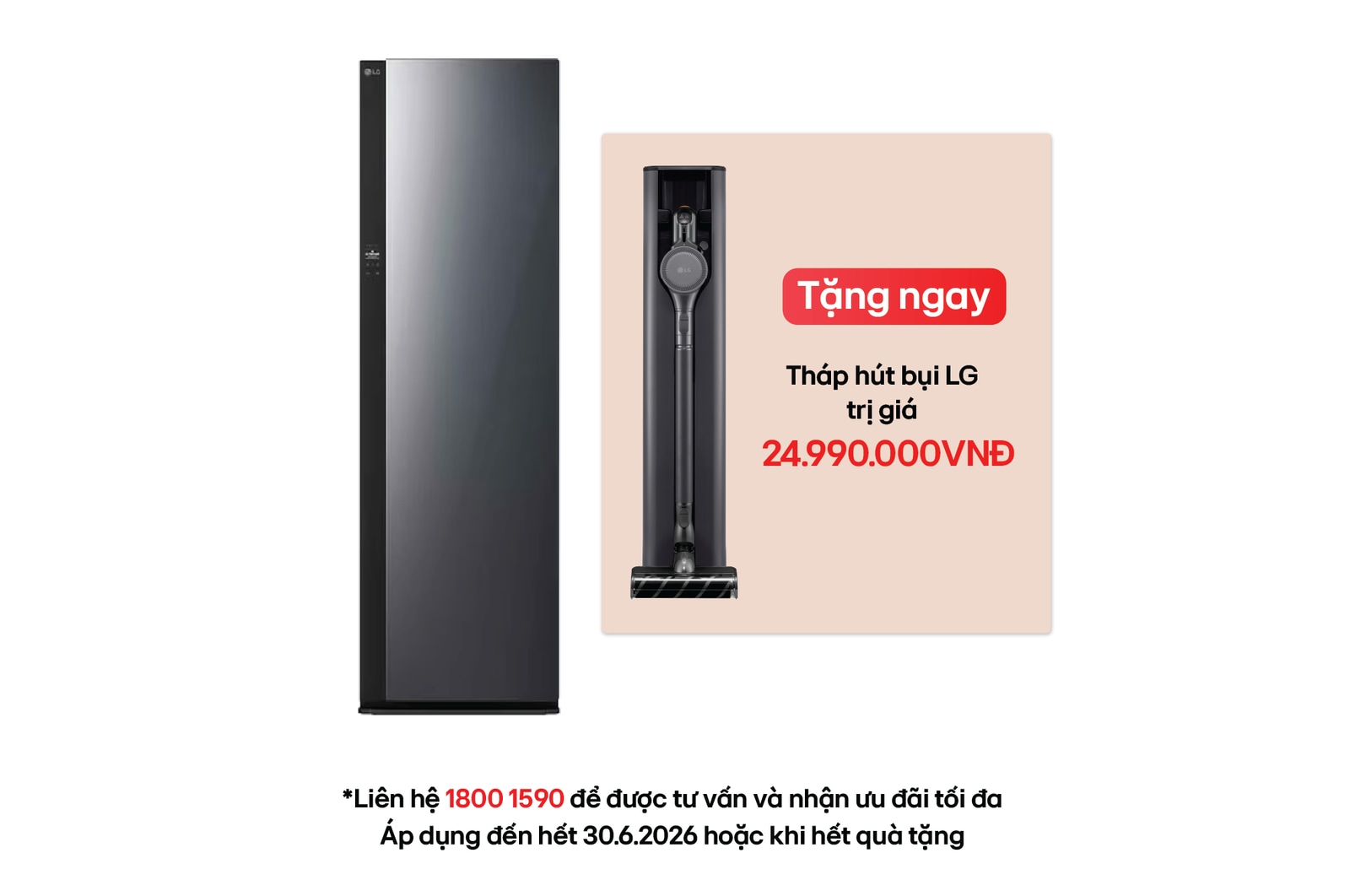 Hình ảnh mặt trước của Tủ chăm sóc quần áo thông minh LG Styler 5 móc Màu gương kính đen | SC5GMR80H SC5GMR80H