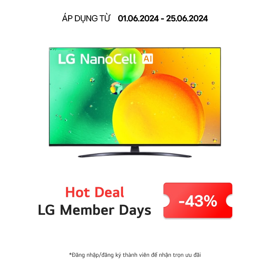 Tivi LG Nanocell NANO76 55 inch 4K Smart TV | 55NANO76