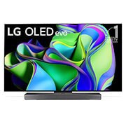 Front view with LG OLED evo and 10 Years World No.1 OLED Emblem on screen.