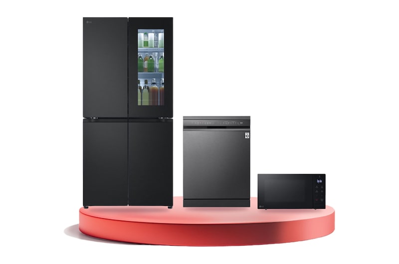 LG Combo Tủ lạnh LG French Door InstaView™ 530L màu đen LFB53BLMI & Máy rửa bát LG TrueSteam™ màu đen LDT14BLA4&Lò Vi Sóng LG NeoChef™ màu Đen MS3032JAS, F53D14M30.AEVPEVN