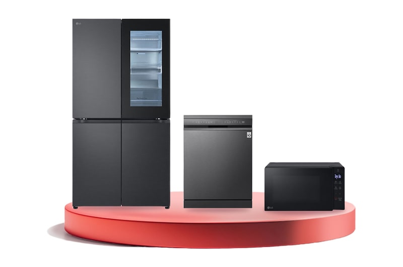 LG Combo Tủ lạnh LG French door InstaView màu đen lì 666L LFB66BLMI & Máy rửa bát LG TrueSteam™ màu đen LDT14BLA4&Máy rửa bát LG TrueSteam™ màu đen LDT14BLA4, F66BD14M20.AEVPEVN