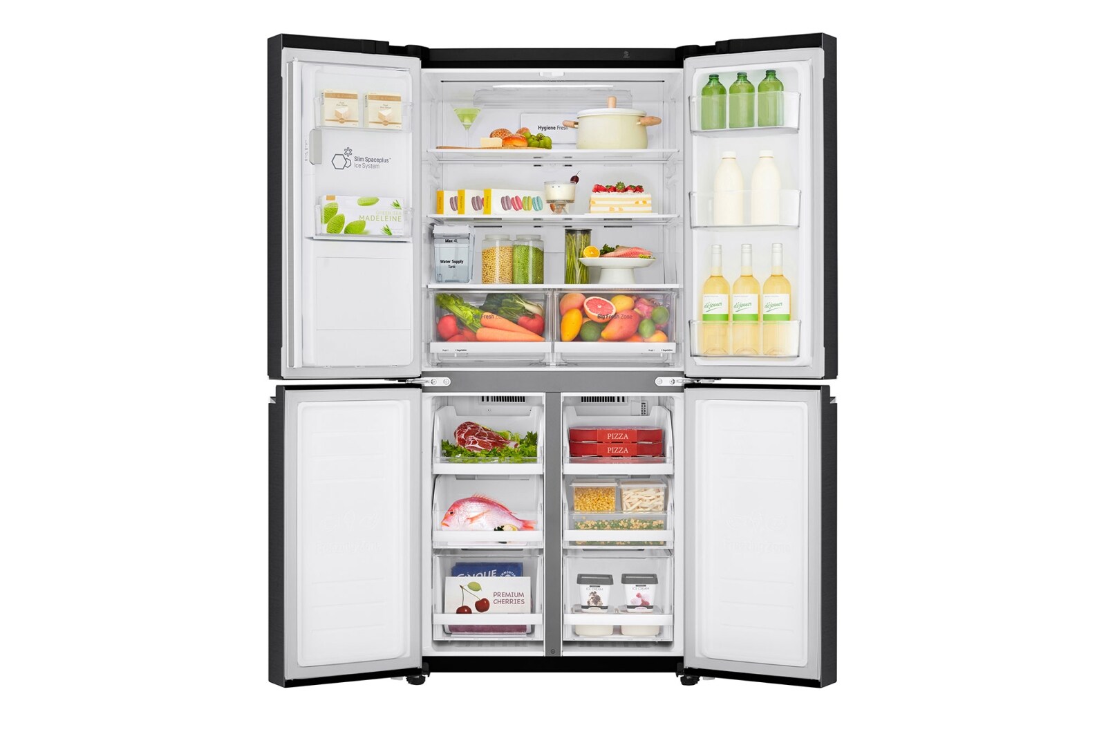 LG Tủ lạnh LG French Door - lấy nước ngoài UVnano 494L màu đen GR-D22MBI, GR-D22MBI