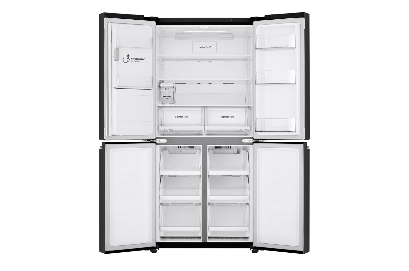 LG Tủ lạnh LG French Door - lấy nước ngoài UVnano 494L màu đen GR-D22MBI, GR-D22MBI