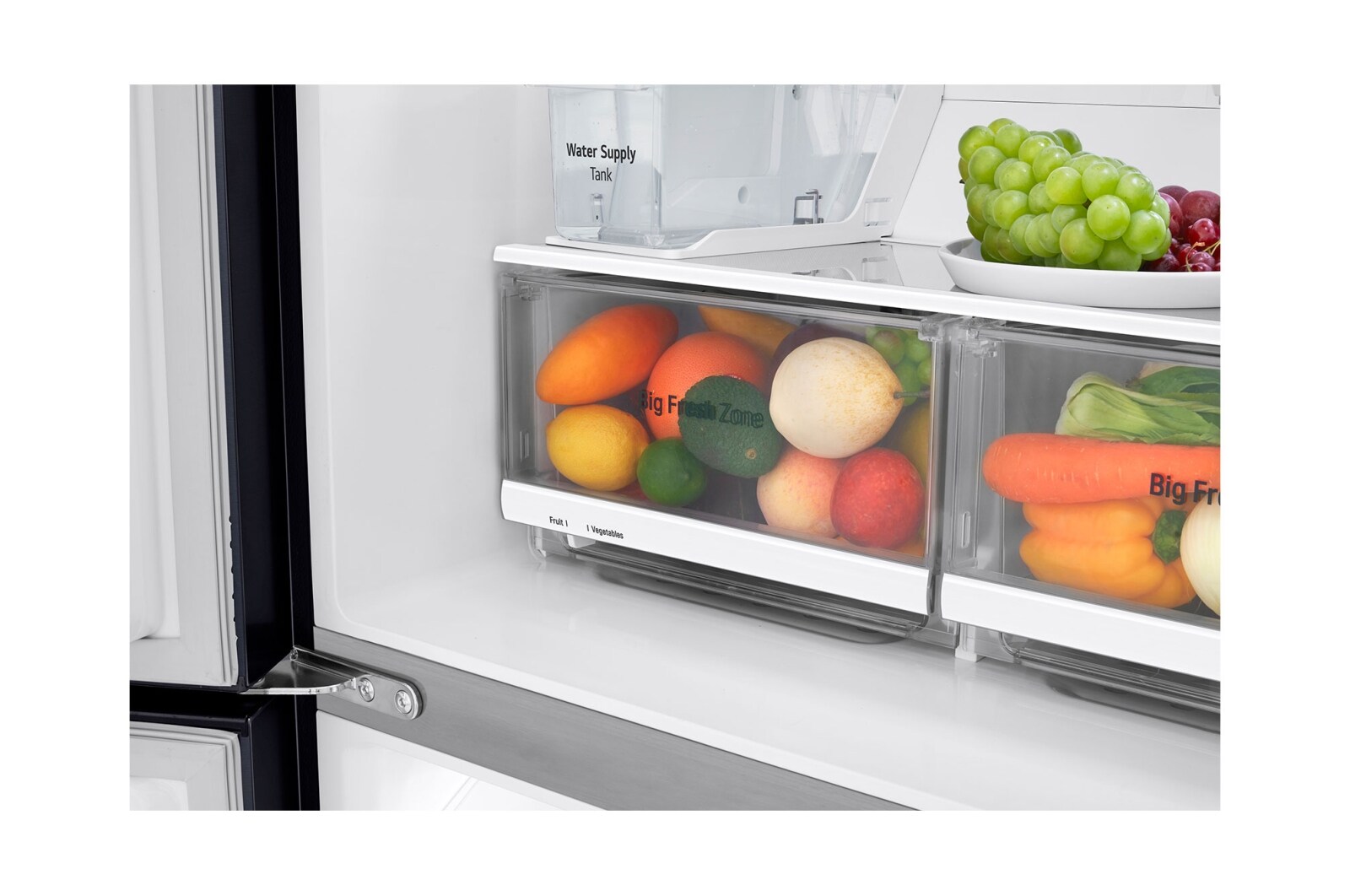 LG Tủ lạnh LG French Door - lấy nước ngoài UVnano 494L màu đen GR-D22MBI, GR-D22MBI