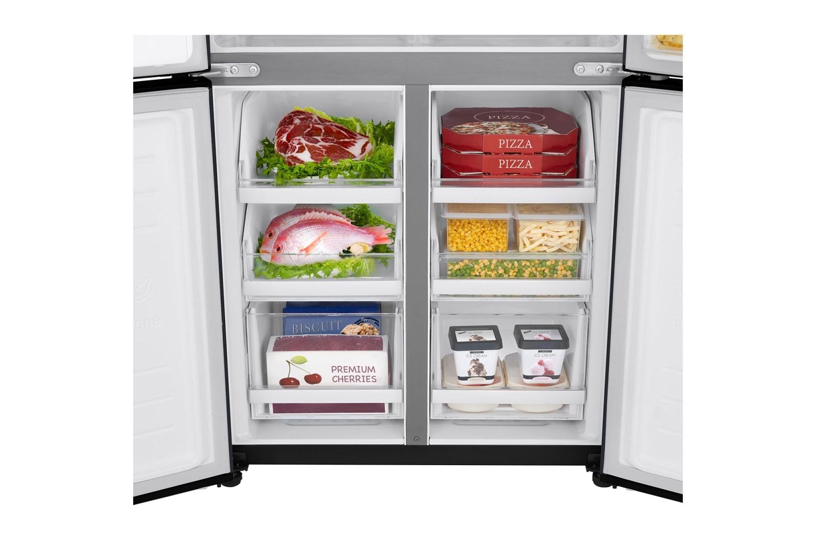 LG Tủ lạnh LG French Door - lấy nước ngoài UVnano 494L màu đen GR-D22MBI, GR-D22MBI