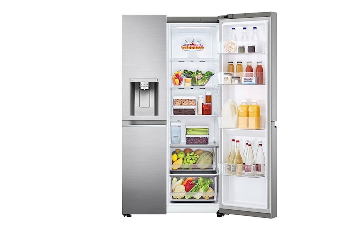 LG Tủ lạnh LG Side by side Smart Inverter™ với công nghệ DoorCooling+™ và ngăn lấy nước ngoài 635L màu bạc GR-D257JS, GR-D257JS