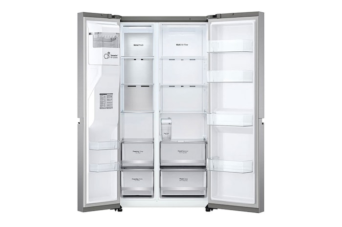 LG Tủ lạnh LG Side by side Smart Inverter™ với công nghệ DoorCooling+™ và ngăn lấy nước ngoài 635L màu bạc GR-D257JS, GR-D257JS