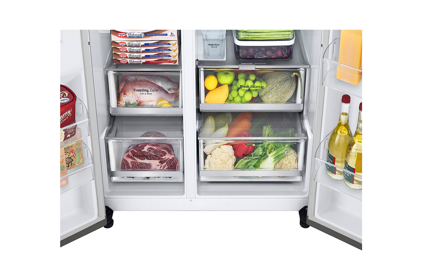 LG Tủ lạnh LG Instaview lấy nước ngoài UVnano 635L màu bạc GR-G257SV, GR-G257SV