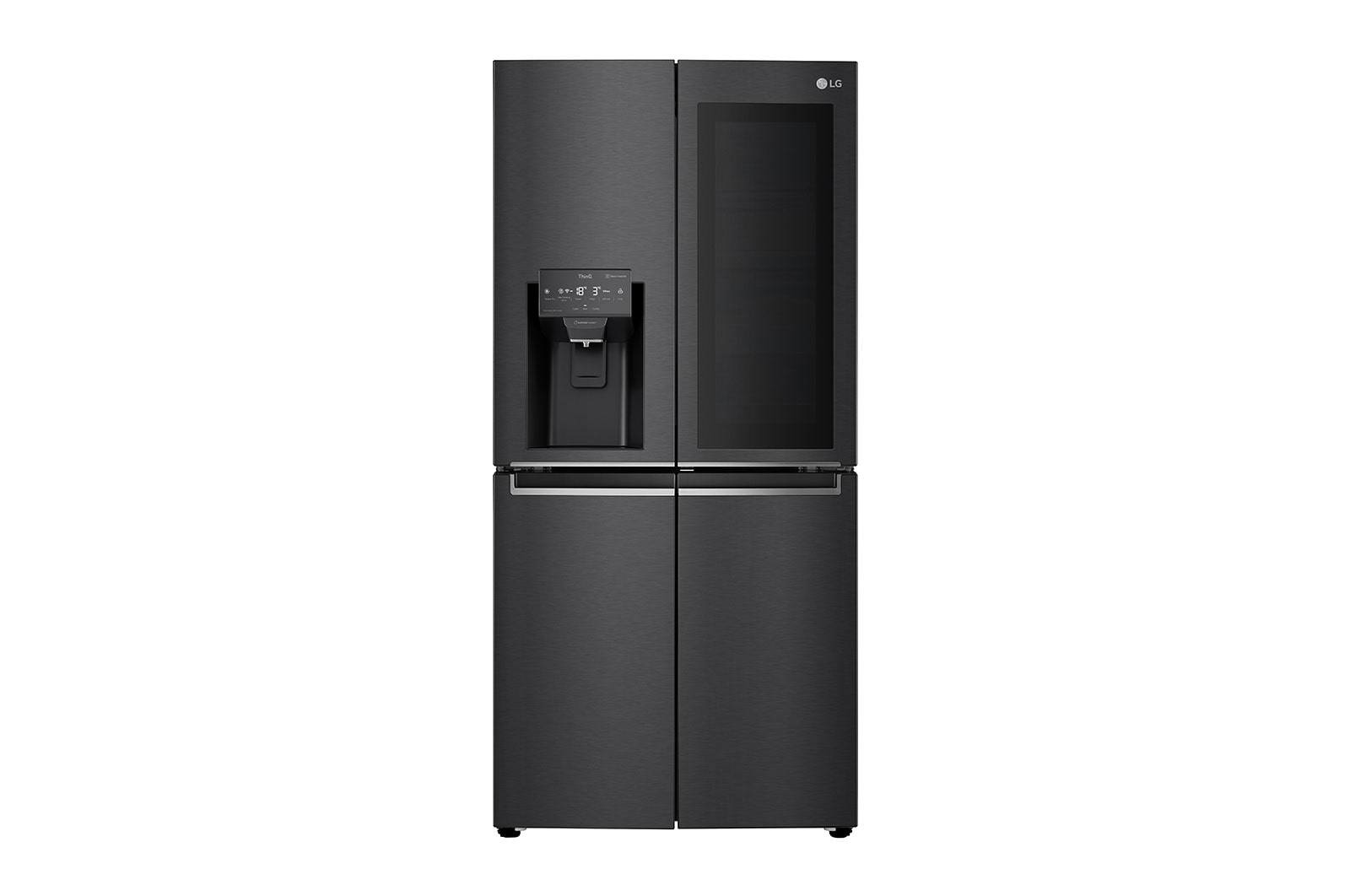 LG Tủ lạnh LG French Door với Instaview Door-in-door và ngăn lấy nước ngoài  UVnano 496L màu đen lì GR-X22MBI, GR-X22MBI
