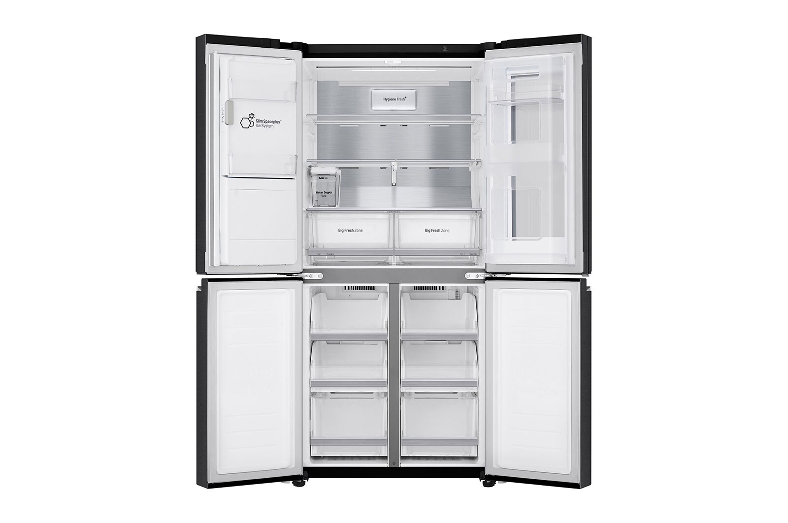 LG Tủ lạnh LG French Door với Instaview Door-in-door và ngăn lấy nước ngoài  UVnano 496L màu đen lì GR-X22MBI, GR-X22MBI