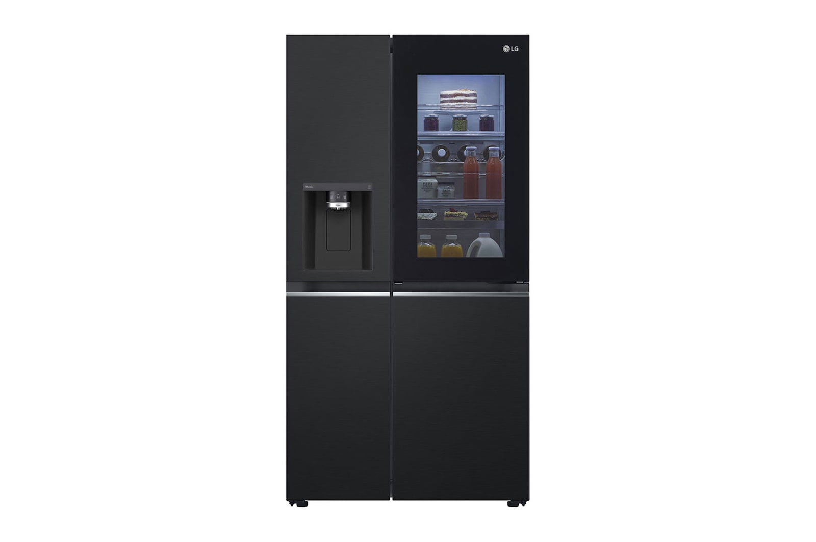 Hình ảnh mặt trước của Tủ lạnh LG Instaview lấy nước ngoài UVnano 635L màu đen GR-X257BL