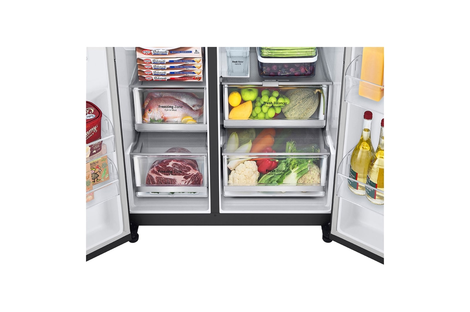 LG Tủ lạnh LG Instaview lấy nước ngoài UVnano 635L màu đen GR-X257MC, GR-X257MC