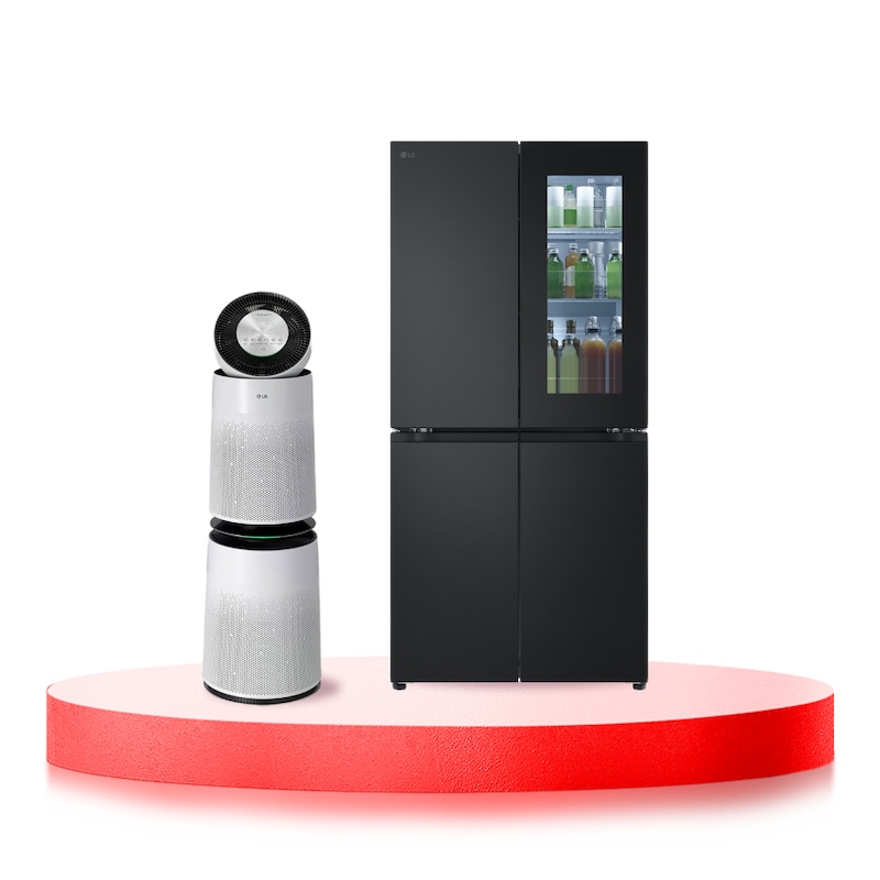 LG Combo Tủ lạnh LFB53BLMI và Máy lọc không khí AS10GDWH0 | LFB53BAS10W, LFB53BAS10W.ABAE