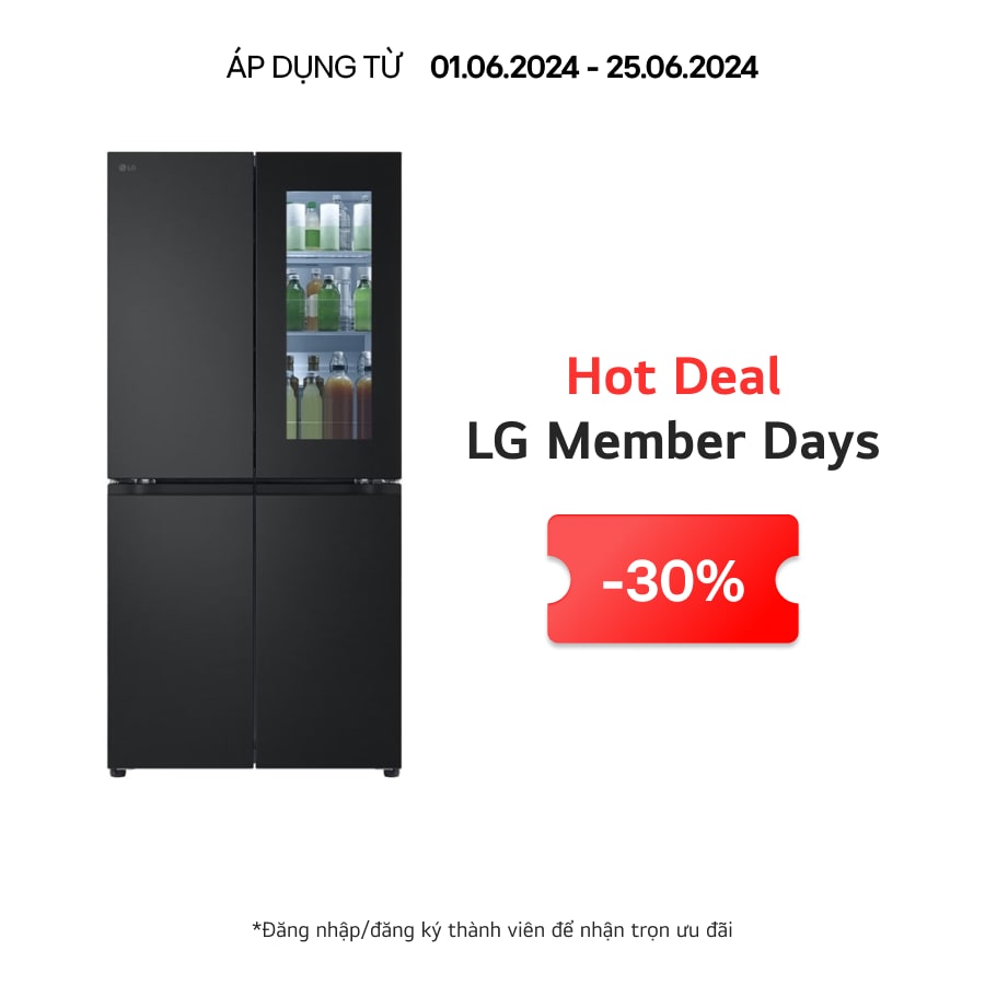 Tủ lạnh LG French Door InstaView™ 530L màu đen LFB53BLMI