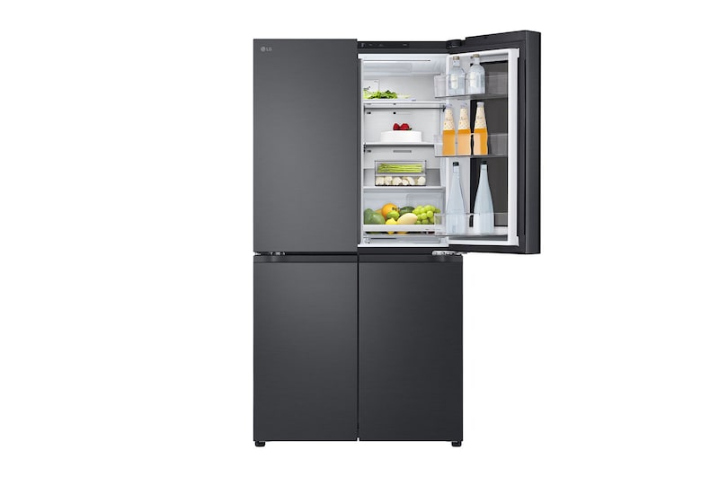 Top right side door open with food