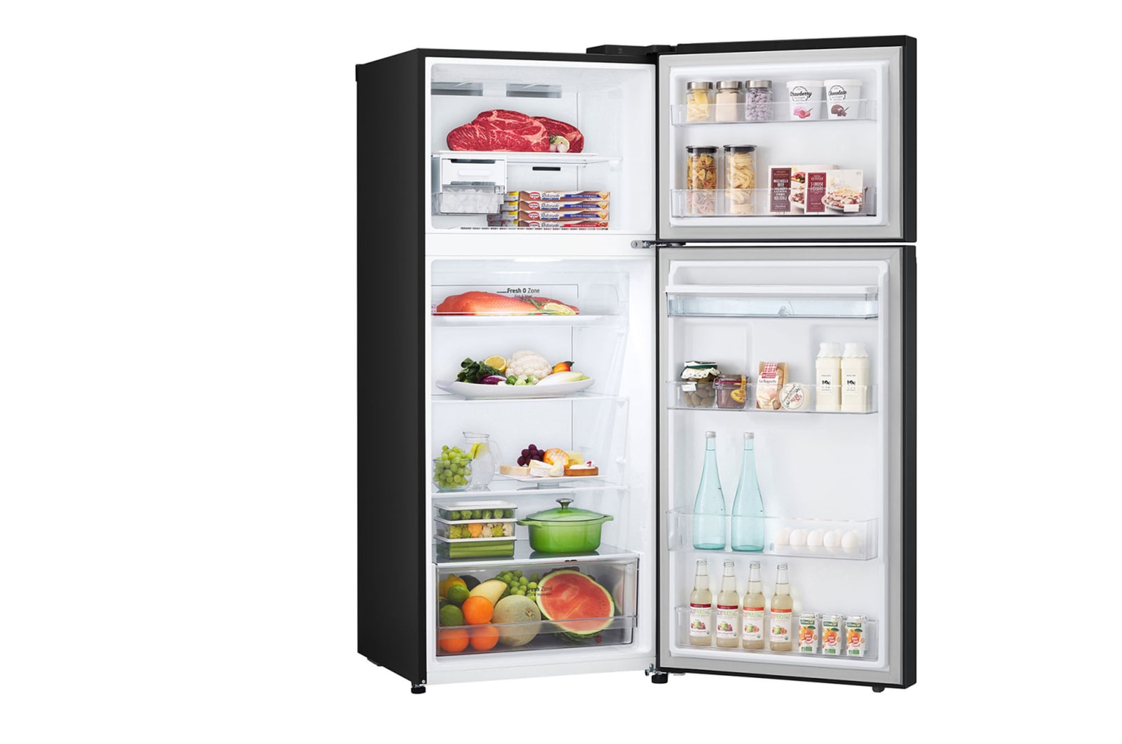 LG Tủ lạnh LG ngăn đá trên Smart Inverter™ với công nghệ DoorCooling+™ 374L màu đen LTD37BLM , LTD37BLM