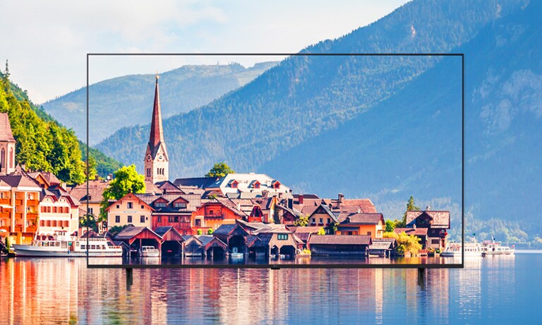 Khung cảnh hiển thị trên màn hình TV được thể hiện sống động, hiện lên như thể là cảnh thật.