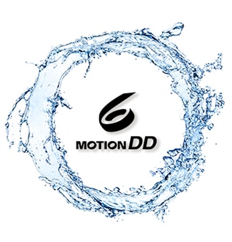 Logo 6 Motion DD nằm ở giữa đồ họa dòng nước chuyển động thành vòng tròn.