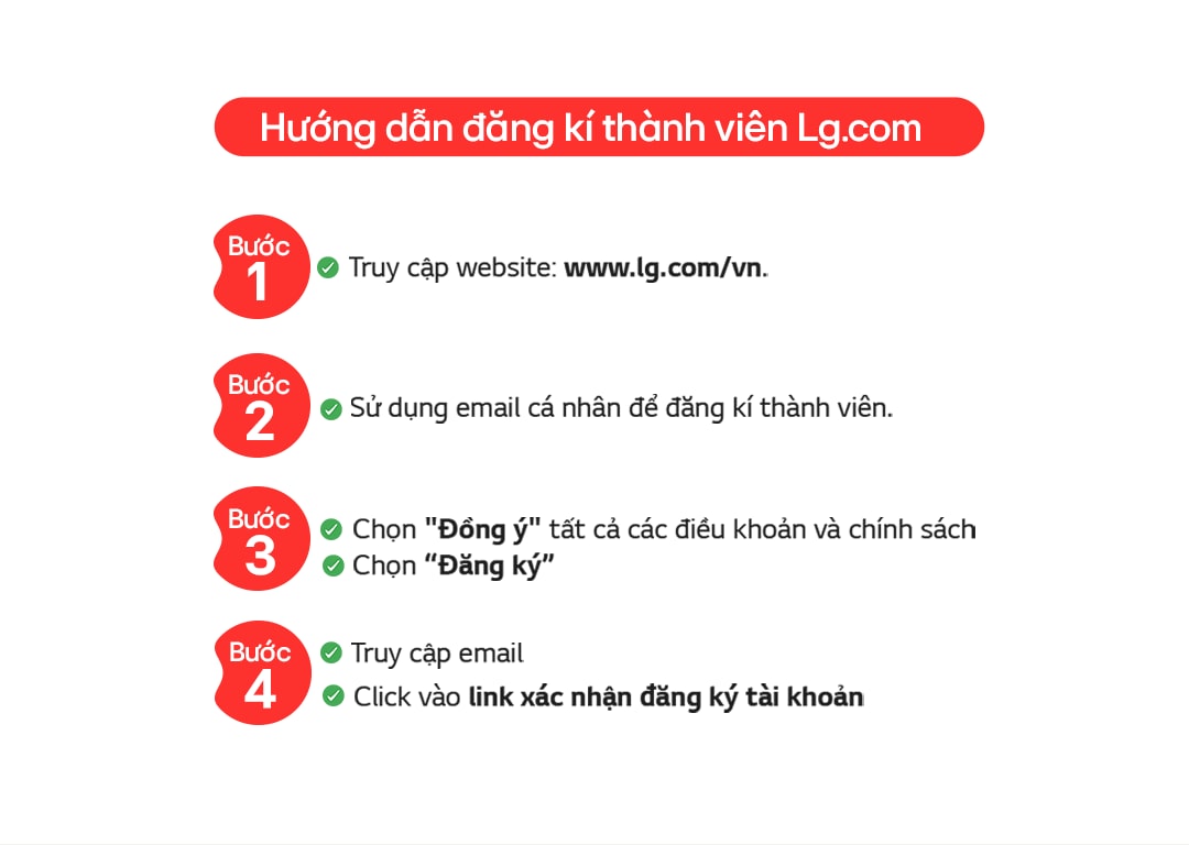Hướng dẫn đăng ký thành viên lg.com