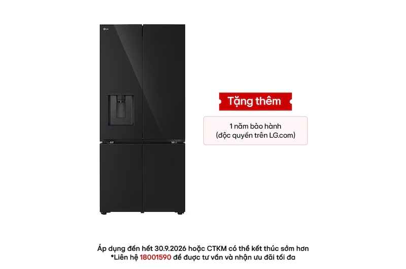 Hình ảnh mặt trước của Tủ lạnh LG French Door mặt gương 607L LFD61BLGA LFD61BLGA