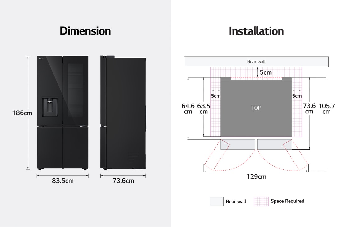 hình ảnh bên trong tủ lạnh LG cửa kiểu pháp