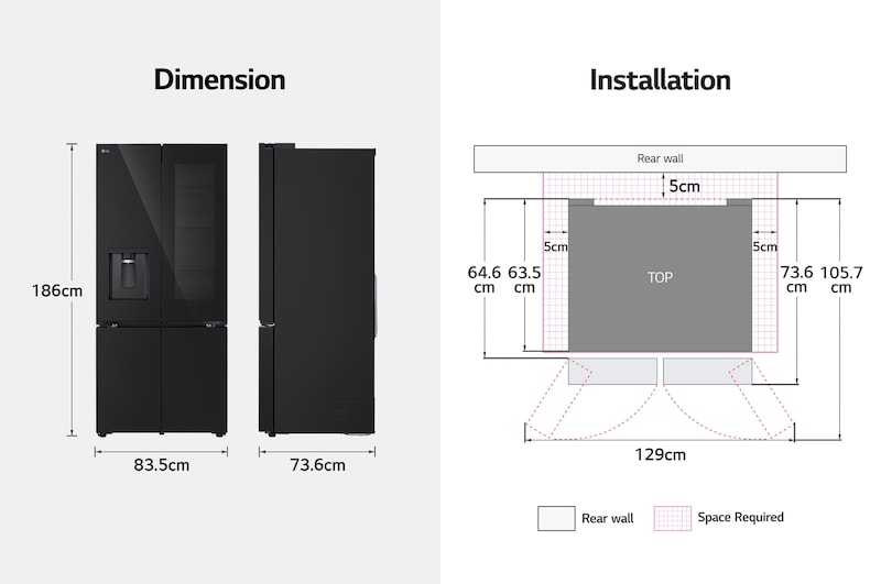 hình ảnh bên trong tủ lạnh LG cửa kiểu pháp