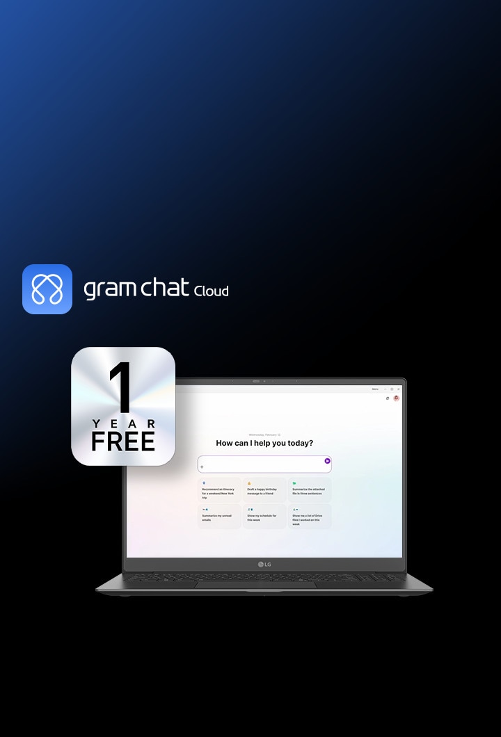 LG gram chat Cloud AI: Sức mạnh GPT-4o trong tầm tay, miễn phí 1 năm sử dụng, kết nối Wi-Fi để trải nghiệm.