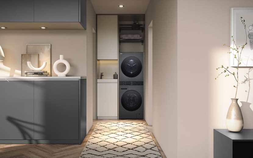 tháp giặt sấy LG
