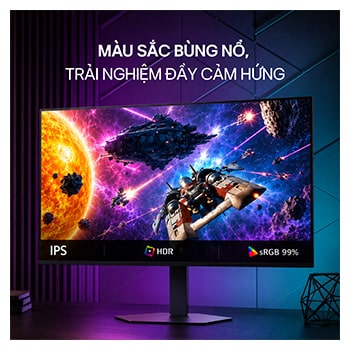 Hình ảnh so sánh cho thấy các chuyển cảnh nhanh trên màn hình nhờ thời gian phản hồi 1ms (GtG), mang lại hình ảnh chơi game mượt mà và nhạy bén hơn trên màn hình chuyên game.