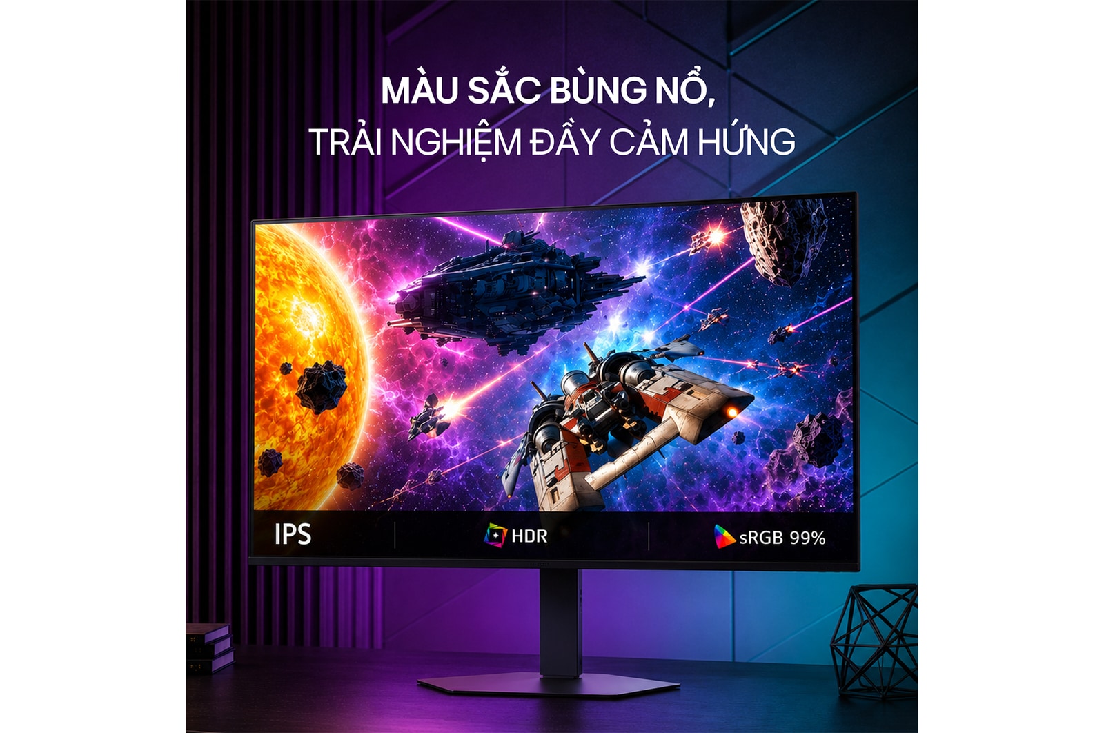 Hình ảnh so sánh các chuyển cảnh nhanh nhờ thời gian phản hồi 1ms (GtG), mang lại hình ảnh chơi game mượt hơn và phản hồi tức thì hơn.