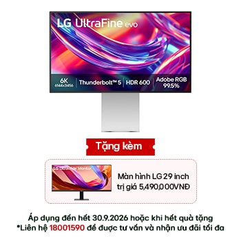 Hình ảnh mặt trước của Màn hình đồ họa LG UltraFine™ evo 32inch, Nano IPS Đen 6K với Thunderbolt™ 5 32U990A-S