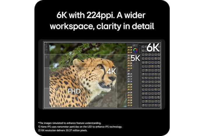 USP card: 6K with 224ppi. A wider workspace, clarity in detail