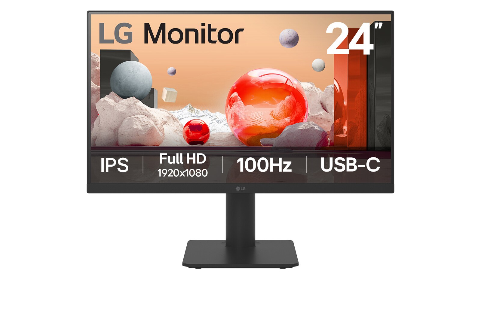 Hình ảnh mặt trước của Màn hình IPS Full HD 24" với USB-C 24MS570B-B