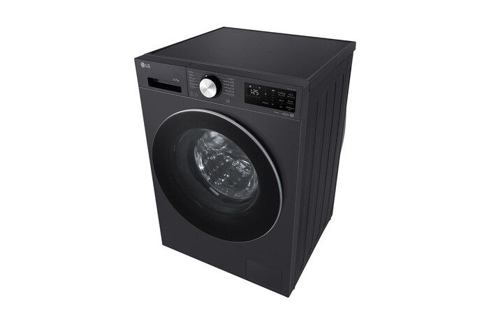 Máy giặt lồng ngang LG AI DD™ Inverter 12kg màu than ánh kim FX1412S3G - góc nhìn bên phải từ trên cao