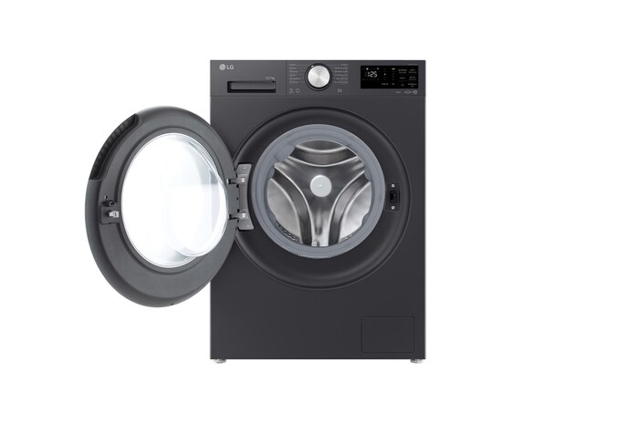 Máy giặt lồng ngang LG AI DD™ Inverter 12kg màu than ánh kim FX1412S3G - cửa trước đang mở