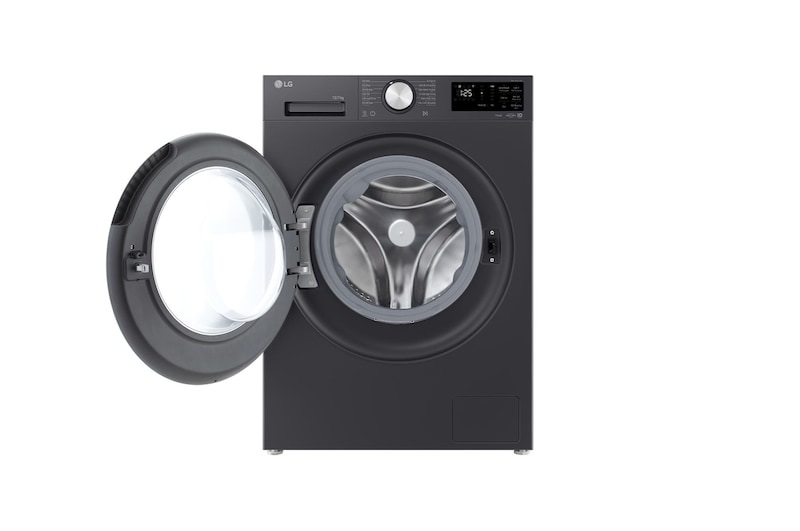 Máy giặt lồng ngang LG AI DD™ Inverter 12kg màu than ánh kim FX1412S3G - cửa trước đang mở