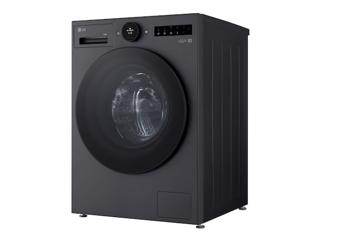 Máy giặt lồng ngang LG AI DD™ Inverter 12kg màu than ánh kim FX1412S3G - góc nhìn bên trái