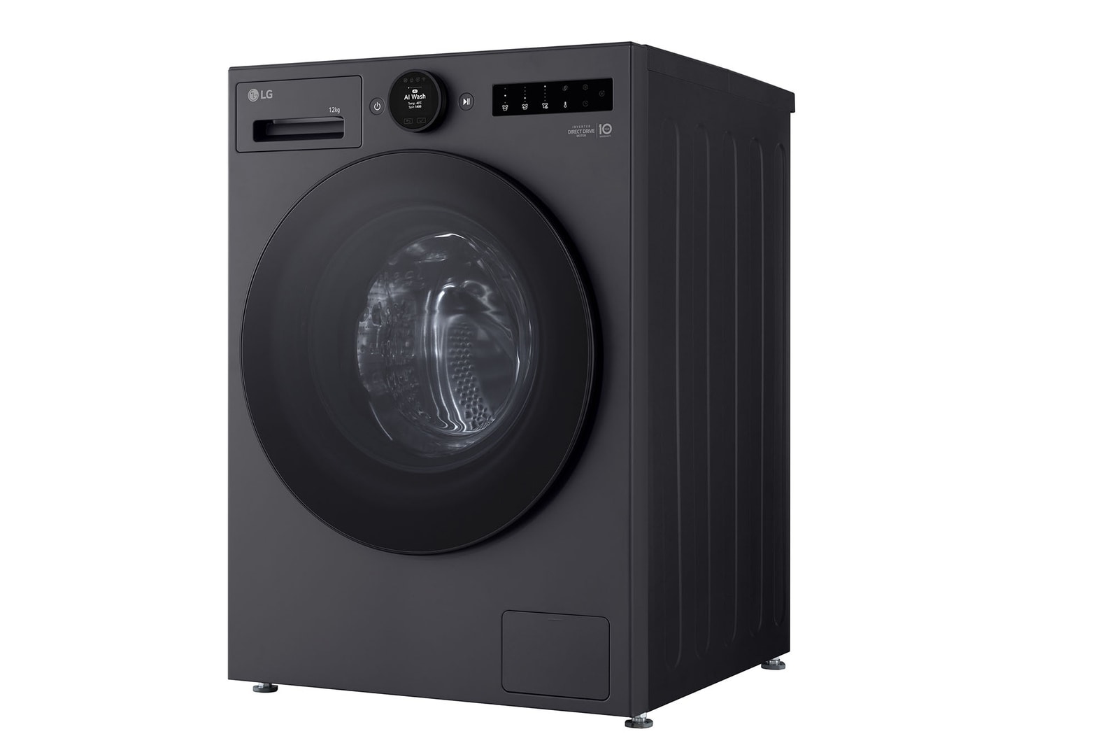 Máy giặt lồng ngang LG AI DD™ Inverter 12kg màu than ánh kim FX1412S3G - góc nhìn bên trái