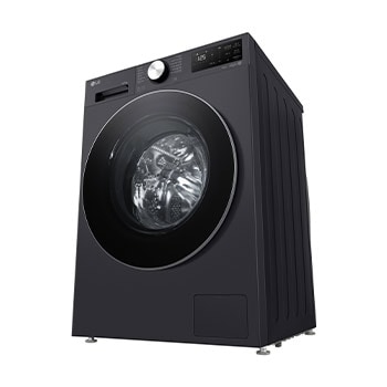 Máy giặt lồng ngang LG AI DD™ Inverter 12kg màu than ánh kim FX1412S3G - góc nhìn bên trái từ dưới thấp