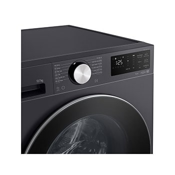 Cận cảnh núm xoay và màn hình điều khiển của máy giặt LG FX1412S3G