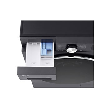 Ngăn chứa chất giặt tẩy phía trên của máy giặt LG FX1412S3G đang mở