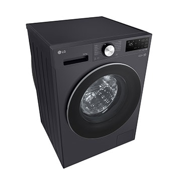 Máy giặt lồng ngang LG AI DD™ Inverter 12kg màu than ánh kim FX1412S3G - góc nhìn bên trái từ trên cao