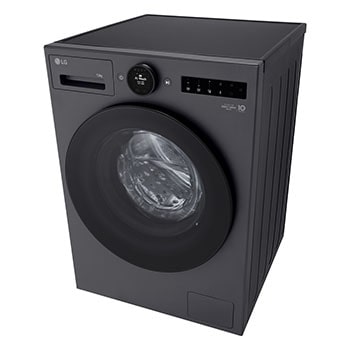 Máy giặt lồng ngang LG AI DD™ Inverter 12kg màu than ánh kim FX1412S3G - góc nhìn bên trái từ trên cao