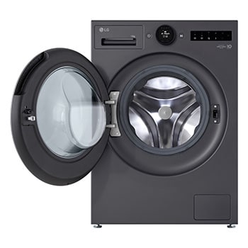 Máy giặt lồng ngang LG AI DD™ Inverter 12kg màu than ánh kim FX1412S3G - cửa trước đang mở