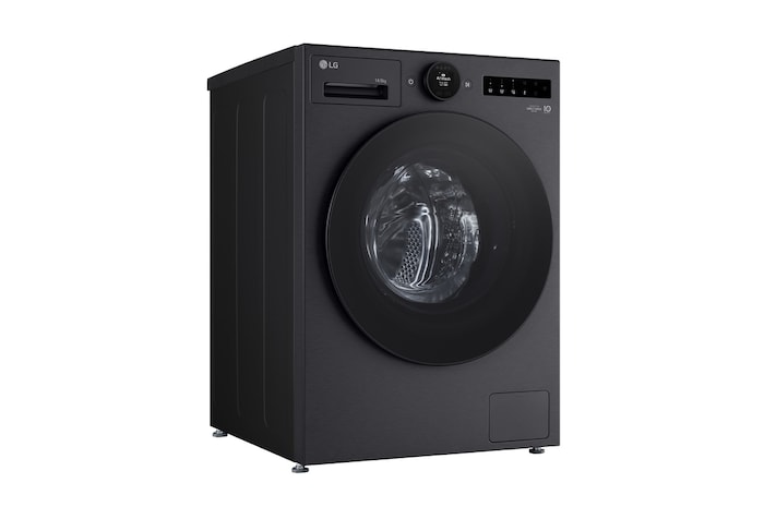 Máy giặt sấy LG cửa trước 13/8 kg màu đen mờ, góc chụp bên trái
